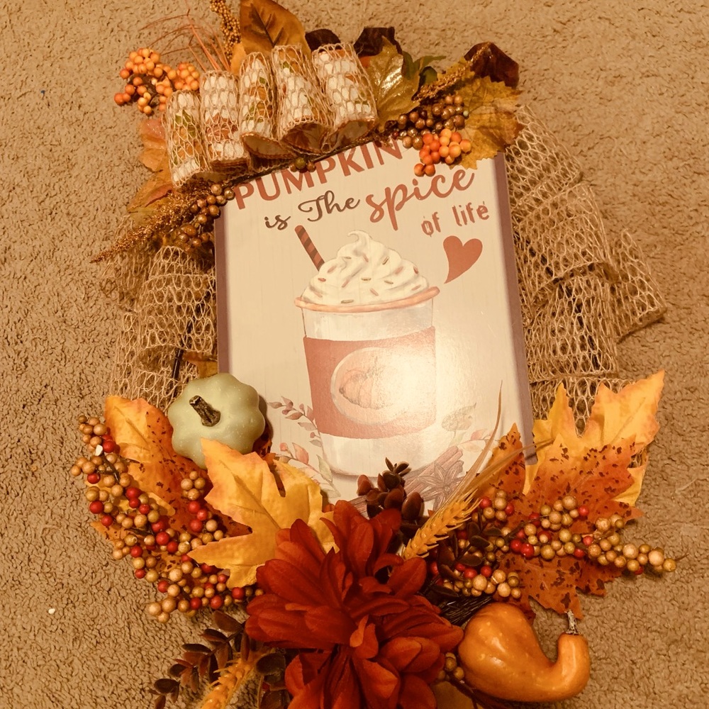 SOLD!!!Handmade Fall Wreath - Picture 3 of 3